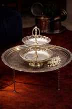Silver 2 Tier Cake Stand