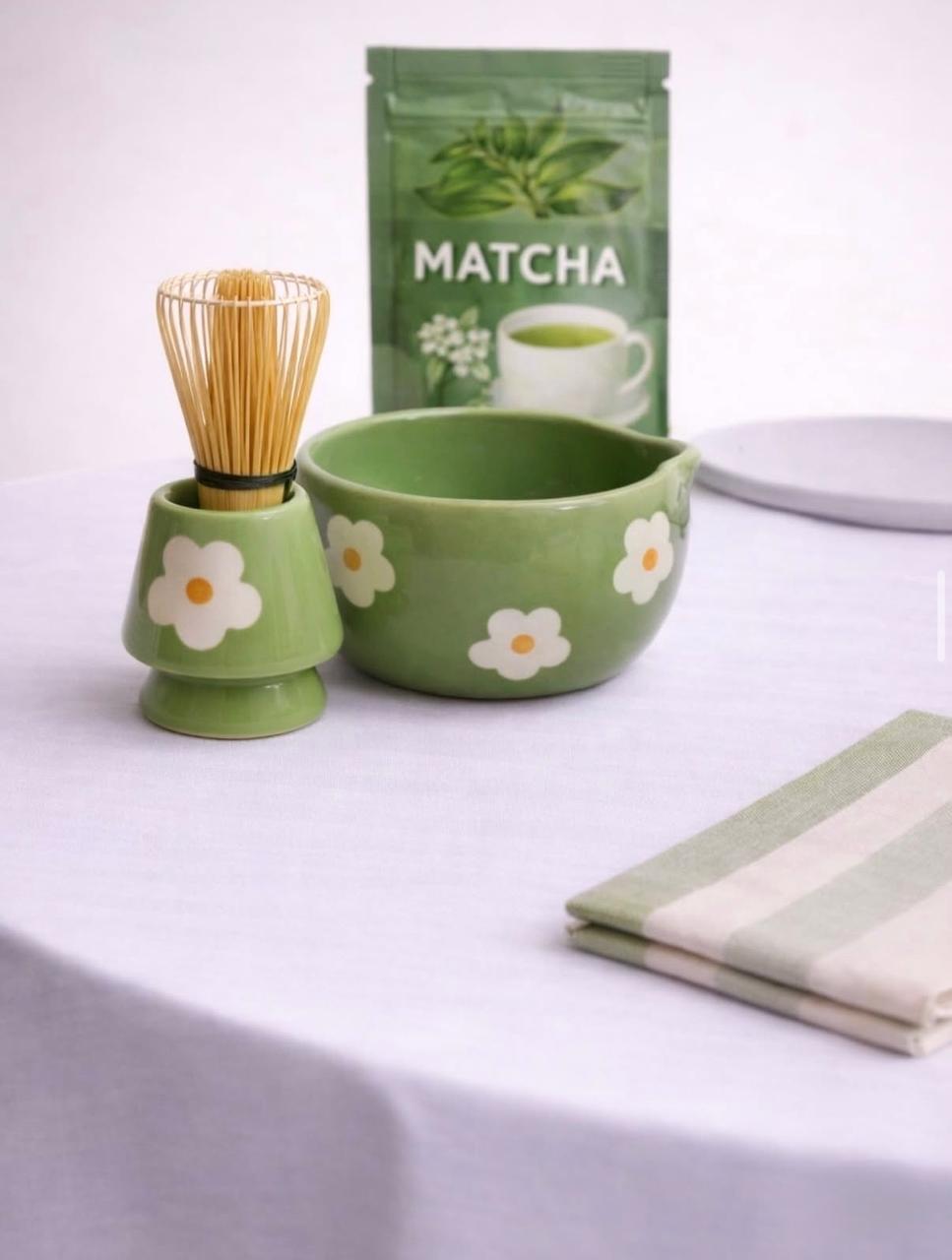 Green Floral Matcha set