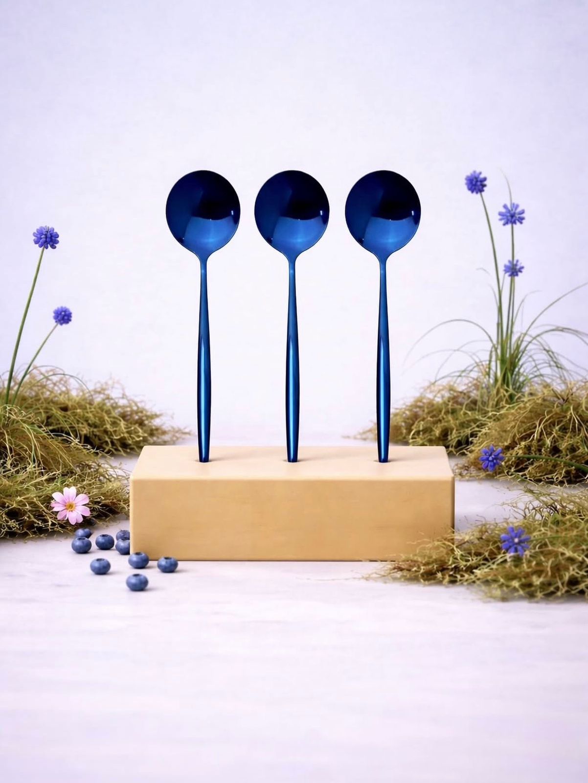 Blue Sapphire Spoons - Set of 6