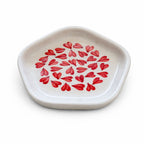 Heart motif ceramic saucer plate