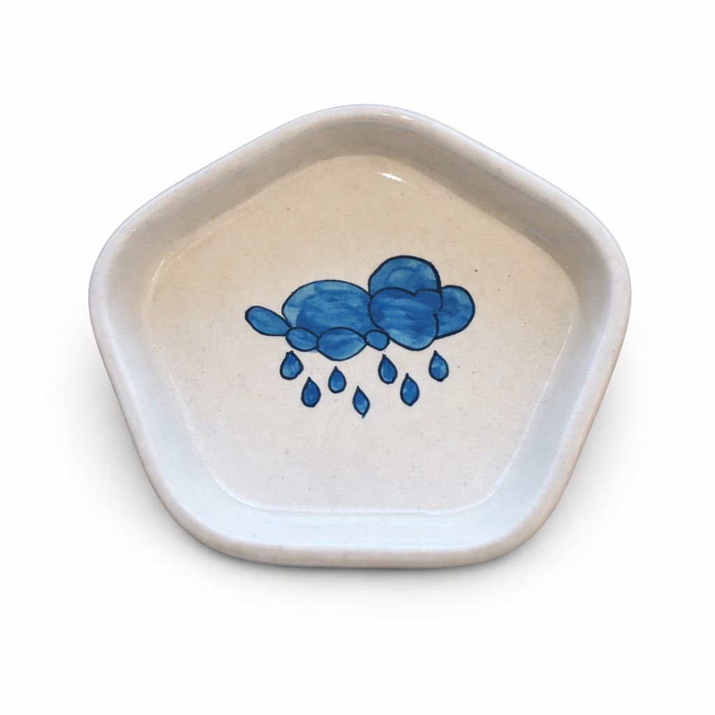 Cloud Motif Ceramic Saucer Plate