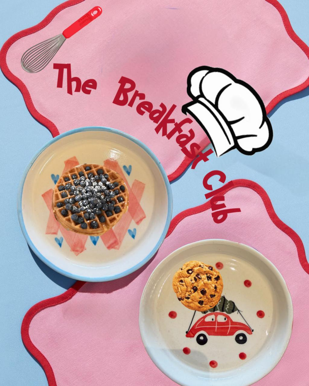 Playful Duo Ceramic Saucer Plates