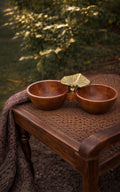 Lotus & leaf double dish
