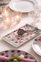 Pomegranate And Roses Rectangle Snacks Platter